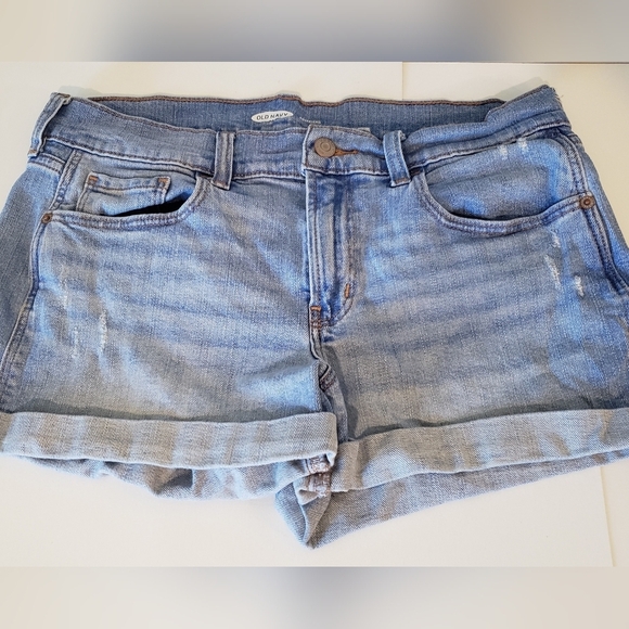 Old Navy (Lot Of 2) Boyfriend Jean Shorts Size 4 High Rise Medium & Lig… - Picture 5 of 14